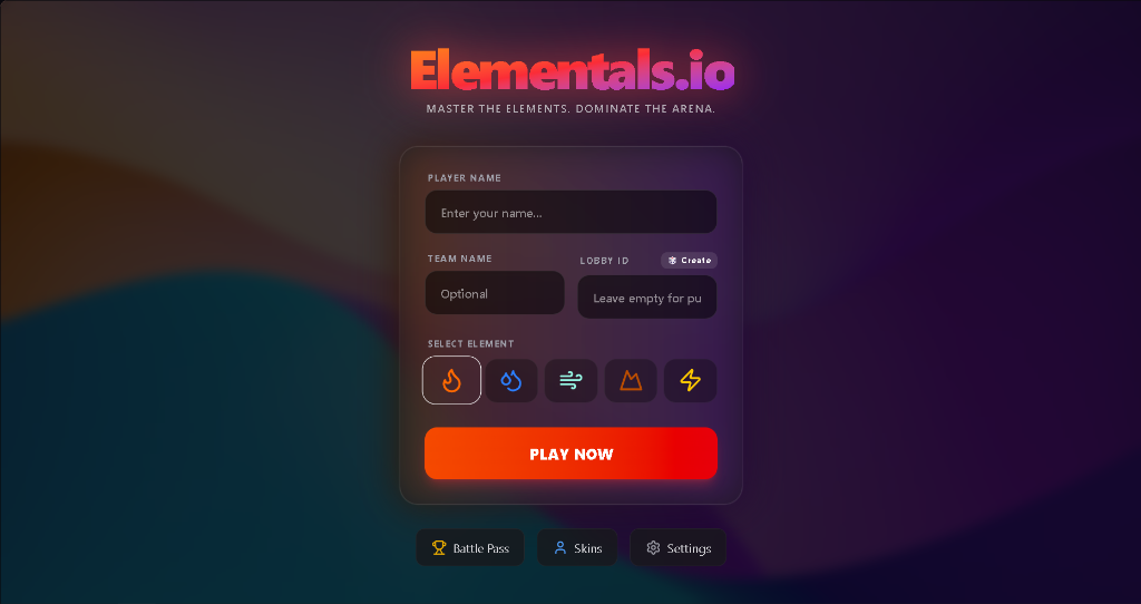 Elementals.io — IO webová hra